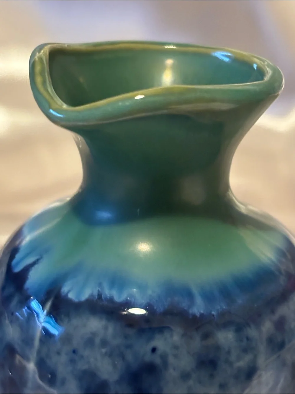 Japanese Blue and Green Sake Set. 3 pcs. Made in Japan.